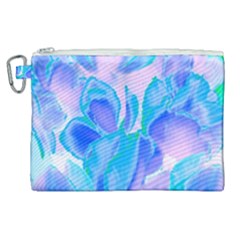 Ciclamen Flowers Blue Canvas Cosmetic Bag (xl)