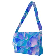 Ciclamen Flowers Blue Full Print Messenger Bag (s)