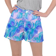 Ciclamen Flowers Blue Ripstop Shorts