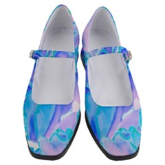 Ciclamen Flowers Blue Women s Mary Jane Shoes