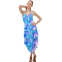 Ciclamen Flowers Blue Layered Bottom Dress View1