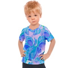 Ciclamen Flowers Blue Kids  Sports Tee