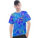 Blue Abstract Floral Paint Brush Strokes Men s Sport Top View1