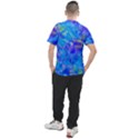 Blue Abstract Floral Paint Brush Strokes Men s Sport Top View2