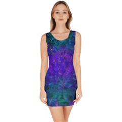 Indigo Abstract Art Bodycon Dress by SpinnyChairDesigns