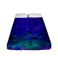 Indigo Abstract Art Fitted Sheet (full/ Double Size) by SpinnyChairDesigns