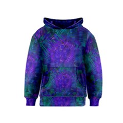 Indigo Abstract Art Kids  Pullover Hoodie by SpinnyChairDesigns