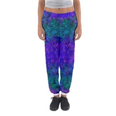 Indigo Abstract Art Women s Jogger Sweatpants by SpinnyChairDesigns