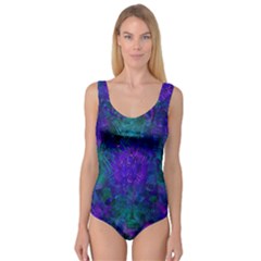 Indigo Abstract Art Princess Tank Leotard  by SpinnyChairDesigns