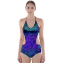 Indigo Abstract Art Cut-Out One Piece Swimsuit View1