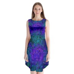 Indigo Abstract Art Sleeveless Chiffon Dress   by SpinnyChairDesigns