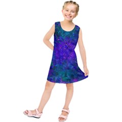 Indigo Abstract Art Kids  Tunic Dress by SpinnyChairDesigns