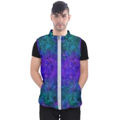 Indigo Abstract Art Men s Puffer Vest by SpinnyChairDesigns