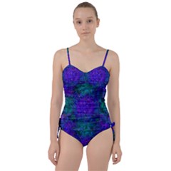 Indigo Abstract Art Sweetheart Tankini Set by SpinnyChairDesigns