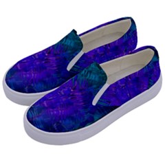 Indigo Abstract Art Kids  Canvas Slip Ons by SpinnyChairDesigns