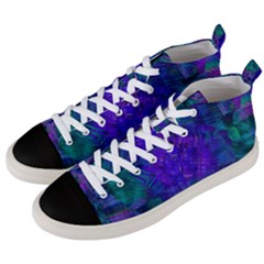 Indigo Abstract Art Men s Mid-top Canvas Sneakers by SpinnyChairDesigns