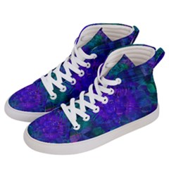 Indigo Abstract Art Women s Hi-top Skate Sneakers by SpinnyChairDesigns