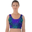 Indigo Abstract Art Velvet Crop Top View1