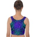 Indigo Abstract Art Velvet Crop Top View2