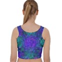 Indigo Abstract Art Velvet Racer Back Crop Top View2