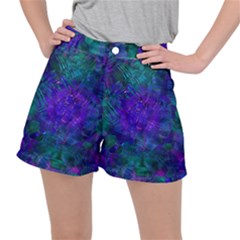 Indigo Abstract Art Ripstop Shorts by SpinnyChairDesigns