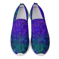 Indigo Abstract Art Women s Slip On Sneakers by SpinnyChairDesigns