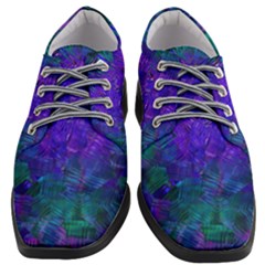 Indigo Abstract Art Women Heeled Oxford Shoes by SpinnyChairDesigns