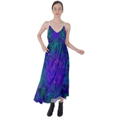 Indigo Abstract Art Tie Back Maxi Dress by SpinnyChairDesigns