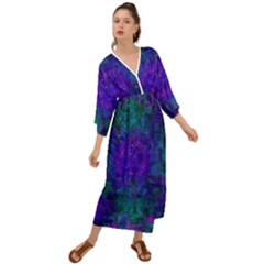 Indigo Abstract Art Grecian Style  Maxi Dress by SpinnyChairDesigns