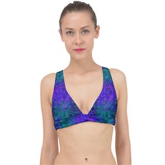 Indigo Abstract Art Classic Banded Bikini Top by SpinnyChairDesigns