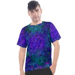 Indigo Abstract Art Men s Sport Top by SpinnyChairDesigns