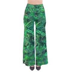 Jungle Green Abstract Art So Vintage Palazzo Pants by SpinnyChairDesigns