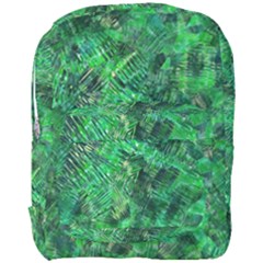 Jungle Green Abstract Art Full Print Backpack by SpinnyChairDesigns