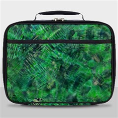 Jungle Green Abstract Art Full Print Lunch Bag by SpinnyChairDesigns