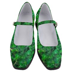 Jungle Green Abstract Art Women s Mary Jane Shoes