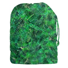 Jungle Green Abstract Art Drawstring Pouch (3xl) by SpinnyChairDesigns