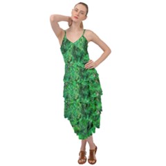 Jungle Green Abstract Art Layered Bottom Dress by SpinnyChairDesigns