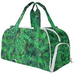 Jungle Green Abstract Art Burner Gym Duffel Bag by SpinnyChairDesigns