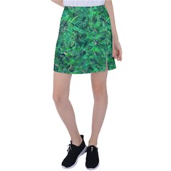 Jungle Green Abstract Art Tennis Skirt by SpinnyChairDesigns