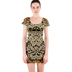 Free As A Flower And Frangipani In  Freedom Short Sleeve Bodycon Dress by pepitasart