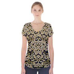 Free As A Flower And Frangipani In  Freedom Short Sleeve Front Detail Top by pepitasart