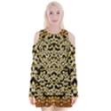 Free As A Flower And Frangipani In  Freedom Velvet Long Sleeve Shoulder Cutout Dress View1