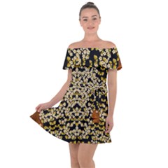 Free As A Flower And Frangipani In  Freedom Off Shoulder Velour Dress by pepitasart