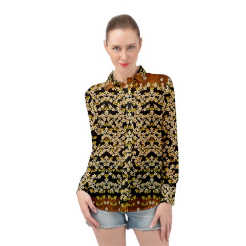 Free As A Flower And Frangipani In  Freedom Long Sleeve Chiffon Shirt by pepitasart