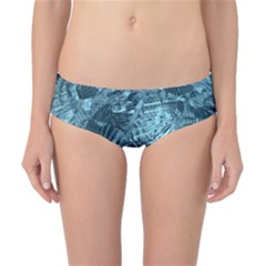 Teal Turquoise Abstract Art Classic Bikini Bottoms by SpinnyChairDesigns