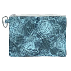 Teal Turquoise Abstract Art Canvas Cosmetic Bag (xl) by SpinnyChairDesigns