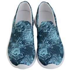 Teal Turquoise Abstract Art Men s Lightweight Slip Ons by SpinnyChairDesigns