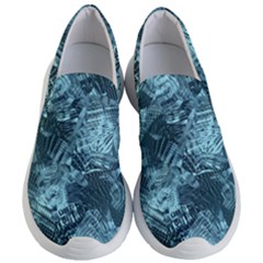 Teal Turquoise Abstract Art Women s Lightweight Slip Ons by SpinnyChairDesigns