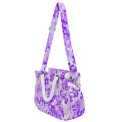 Purple Spring Flowers Rope Handles Shoulder Strap Bag