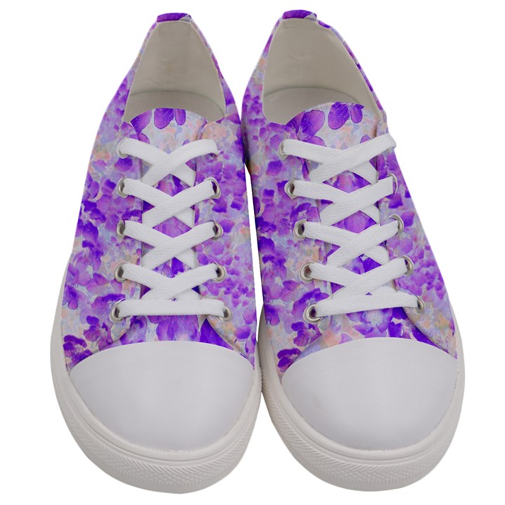 Purple Spring Flowers Women s Low Top Canvas Sneakers